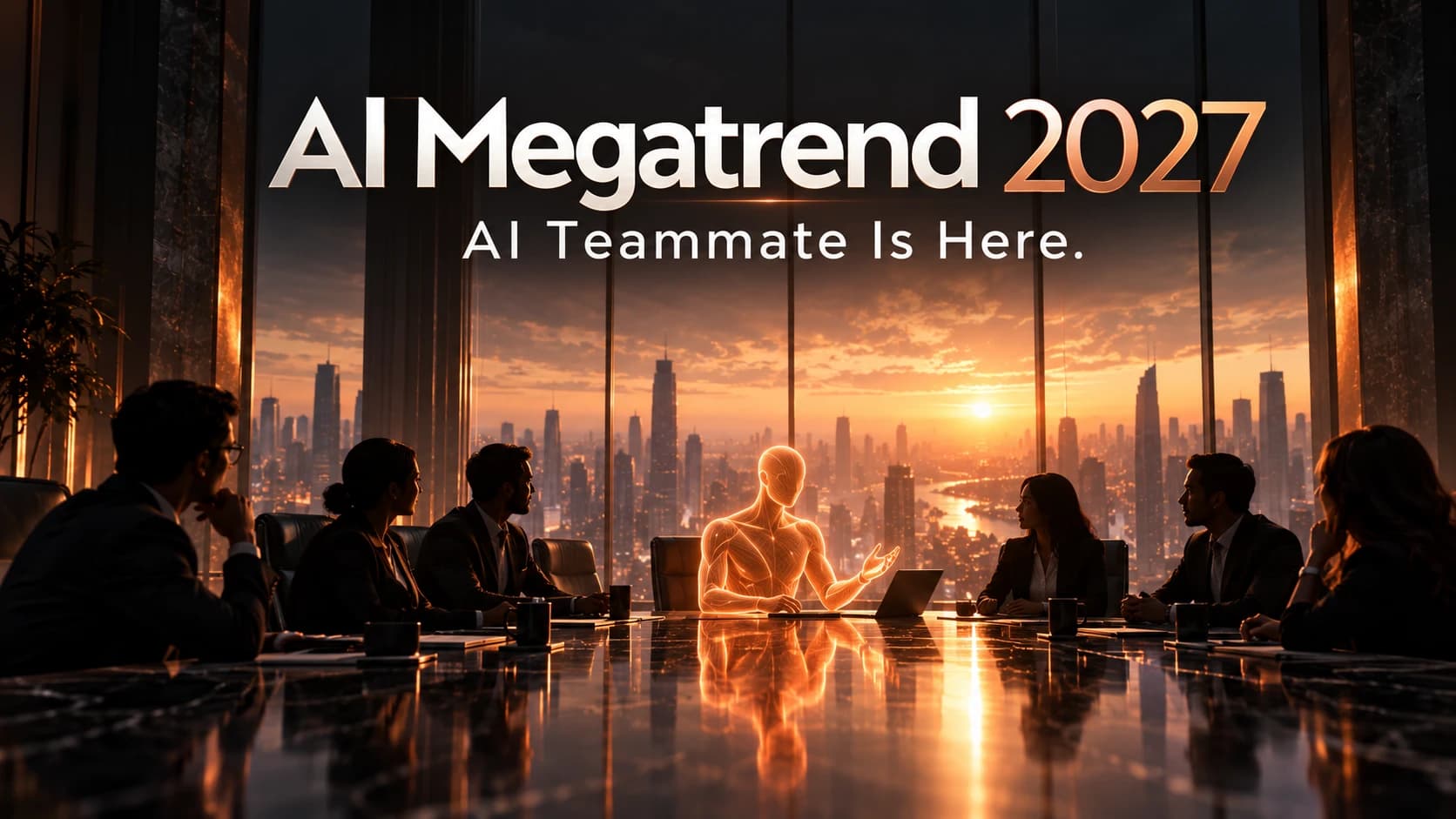 โปสเตอร์ AI Megatrend 2027 — AI Teammate Is Here.